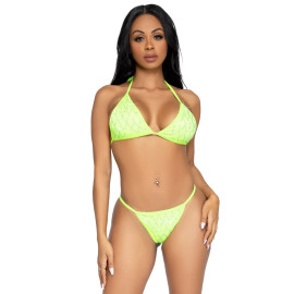 Leg Avenue Domino Bikini Set Lime