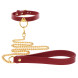 Taboom Bondage in Luxury O-Ring Collar and Chain Leash Red
