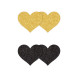 NS Novelties Pretty Pasties Glitter Hearts Black Gold 2 Pairs